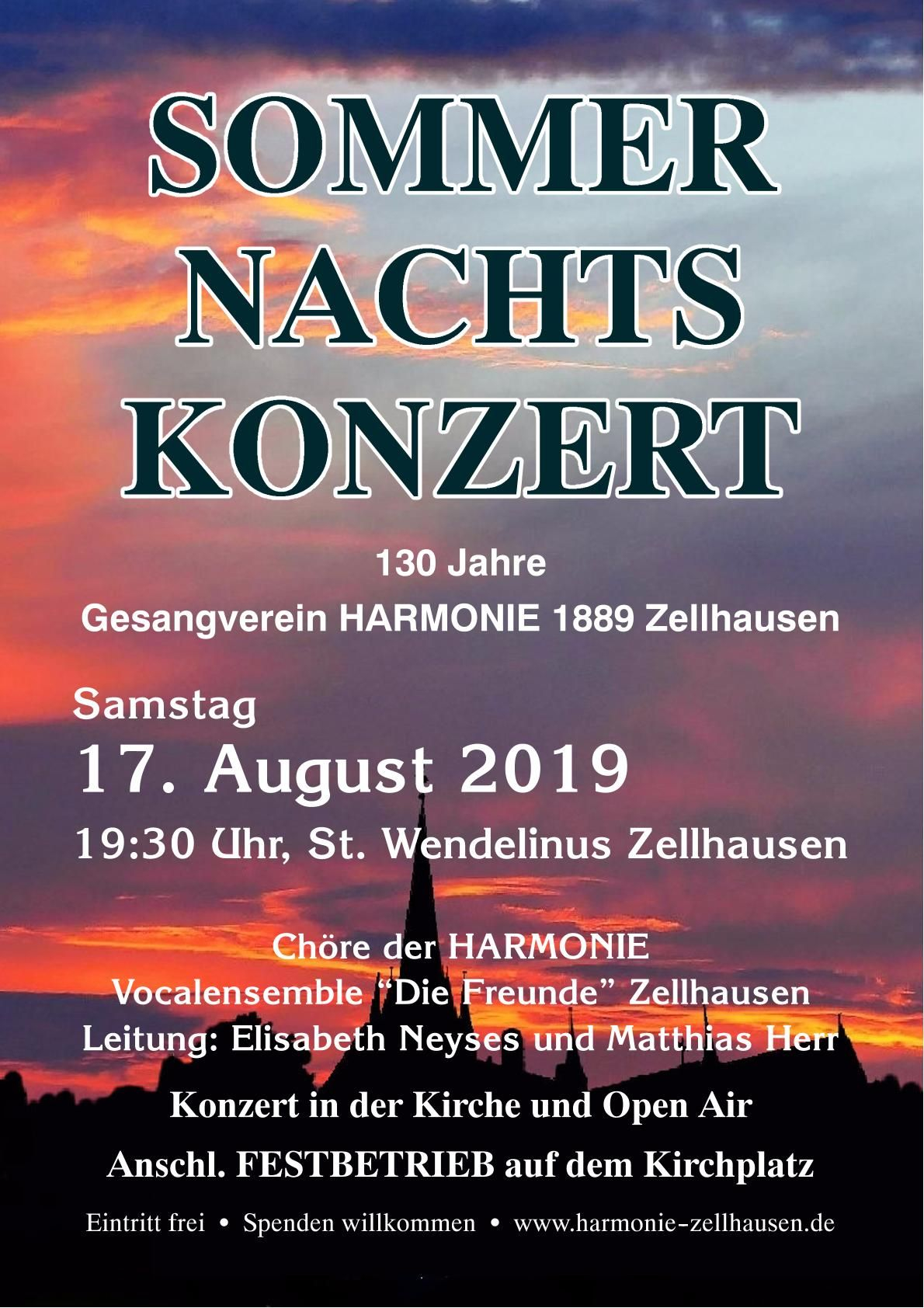 Flyer zum Konzert 130 Jahre Harmonie